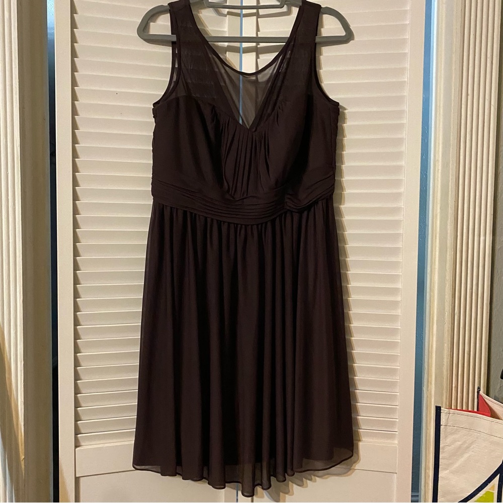 David’s Bridal plum bridesmaid dress
